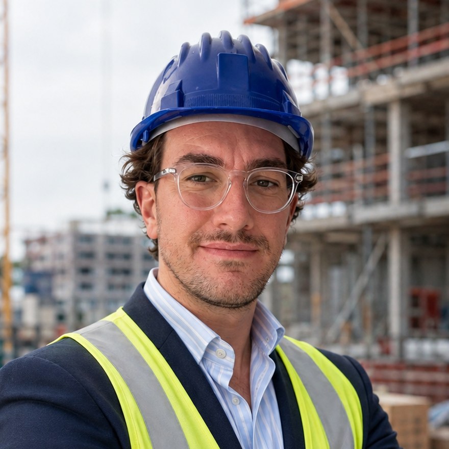 Ritratto dell’Ing. Alessandro Torrente in cantiere